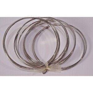 Lee Angel Valerie Silver thin Multi Stackable bangle Set of 12 Bracelet NWT 110